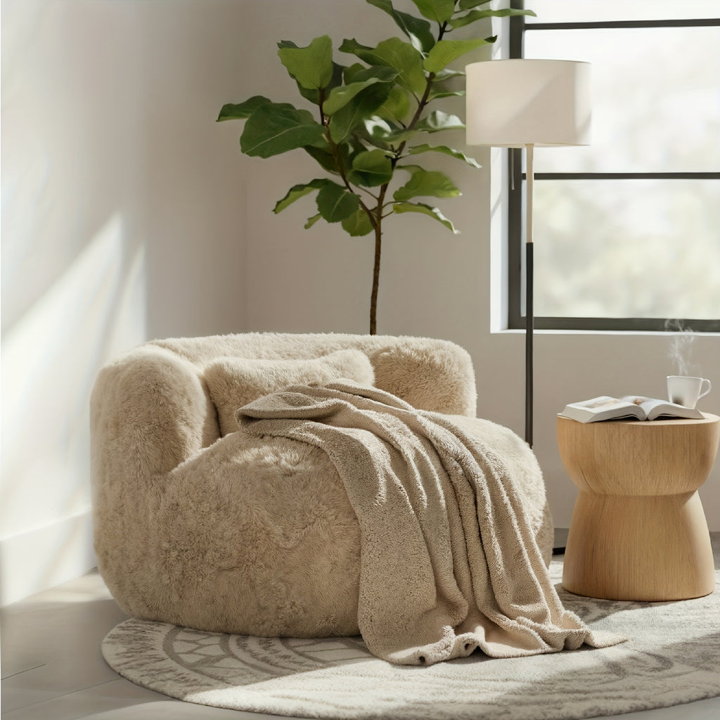 Fluffy Compression Sofa, Bean Sofa Small Space Saving Chair Sofa, Portable Lounger for Living Room, Guest Bed, Dorm Room | Gift Idea