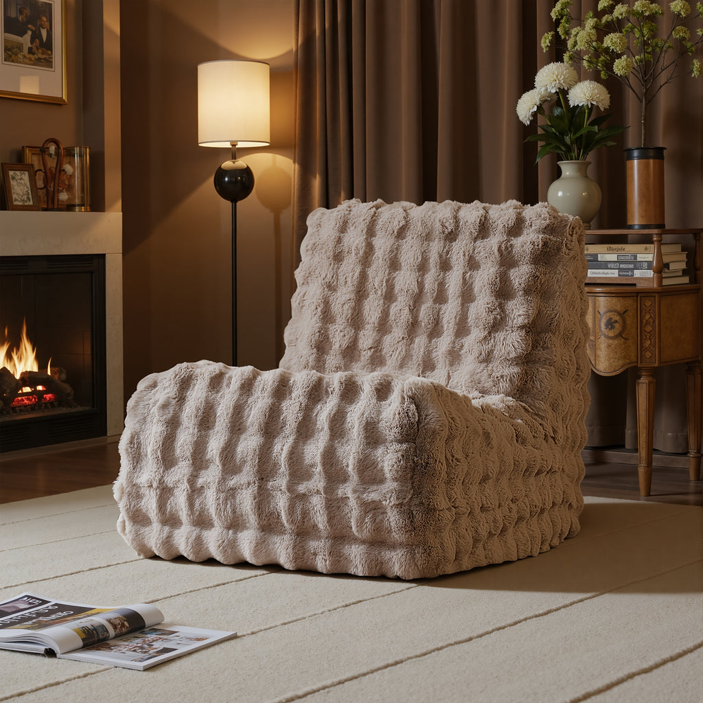 Foldable Single-Seater Sofa Chair Suitable for Adults & Teens - Foam Cushion Floor Lounger with Soft Plush Fabric, Space-Saving Foldable, Easy Setup Bedside Chair for Small Spaces, Gaming, Reading, -Friendly Lounger