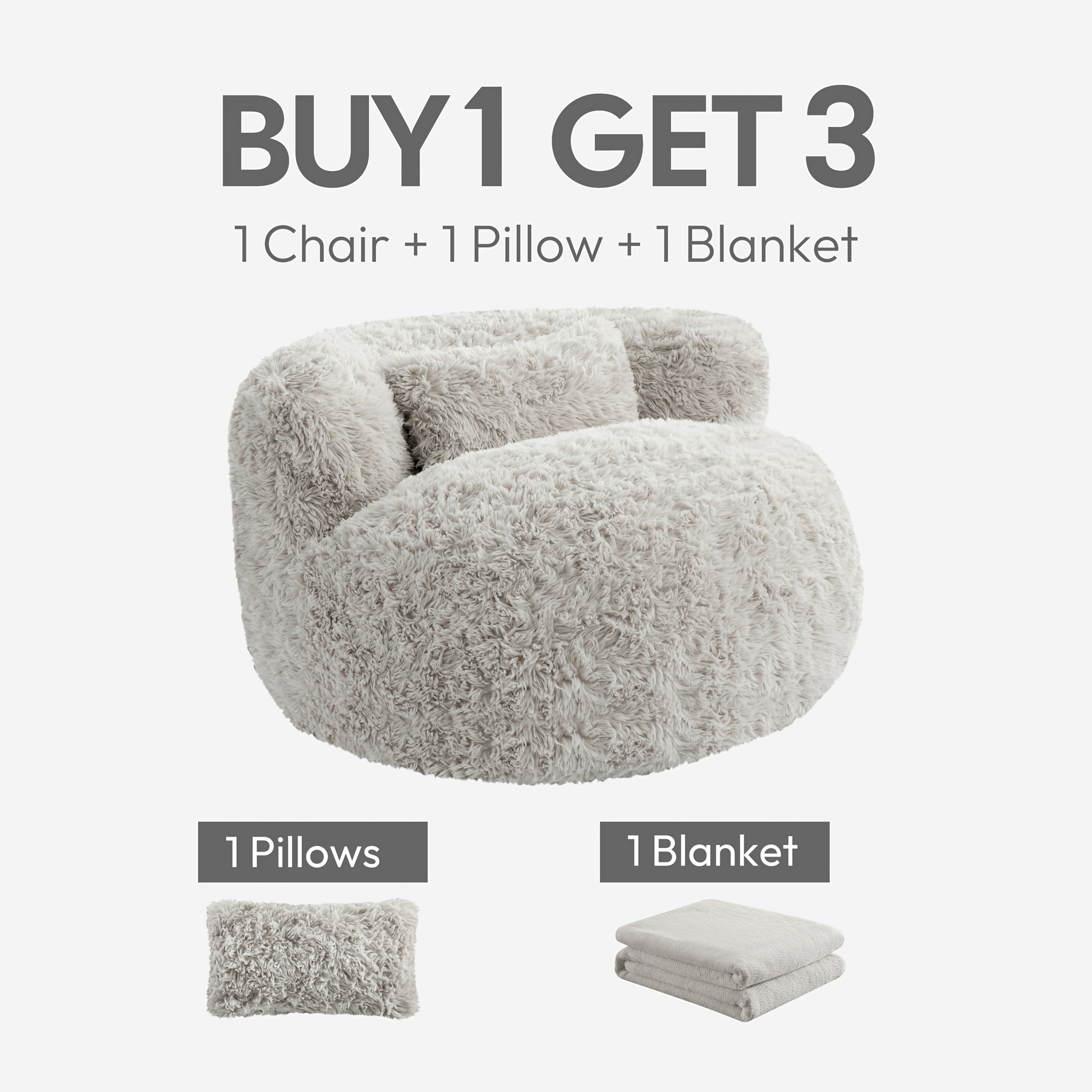 Fluffy Compression Sofa, Bean Sofa Small Space Saving Chair Sofa, Portable Lounger for Living Room, Guest Bed, Dorm Room | Gift Idea