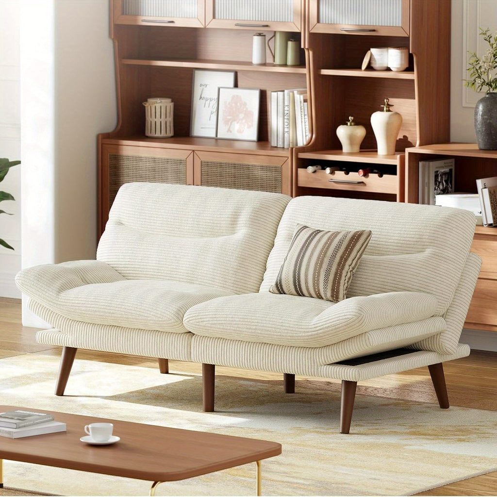 66-75Inch Futon Sofa Bed with Adjustable Backrest Armrests, Convertible Futon Sofa Couch for Small Spaces, Living Room Or Office, Corduroy Futons Sofas Bed Christmas Gift Decoration Sofa