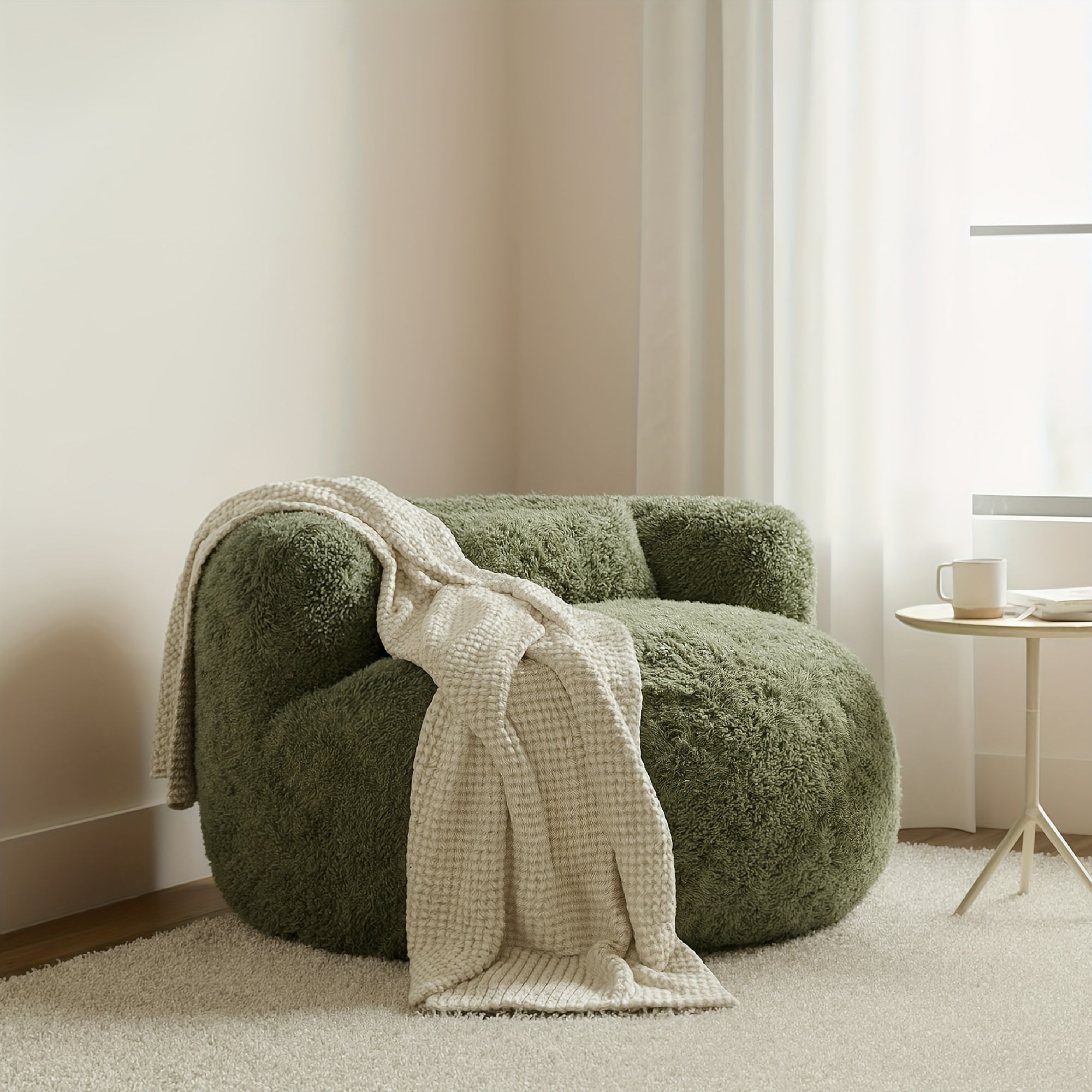 Fluffy Compression Sofa, Bean Sofa Small Space Saving Chair Sofa, Portable Lounger for Living Room, Guest Bed, Dorm Room | Gift Idea