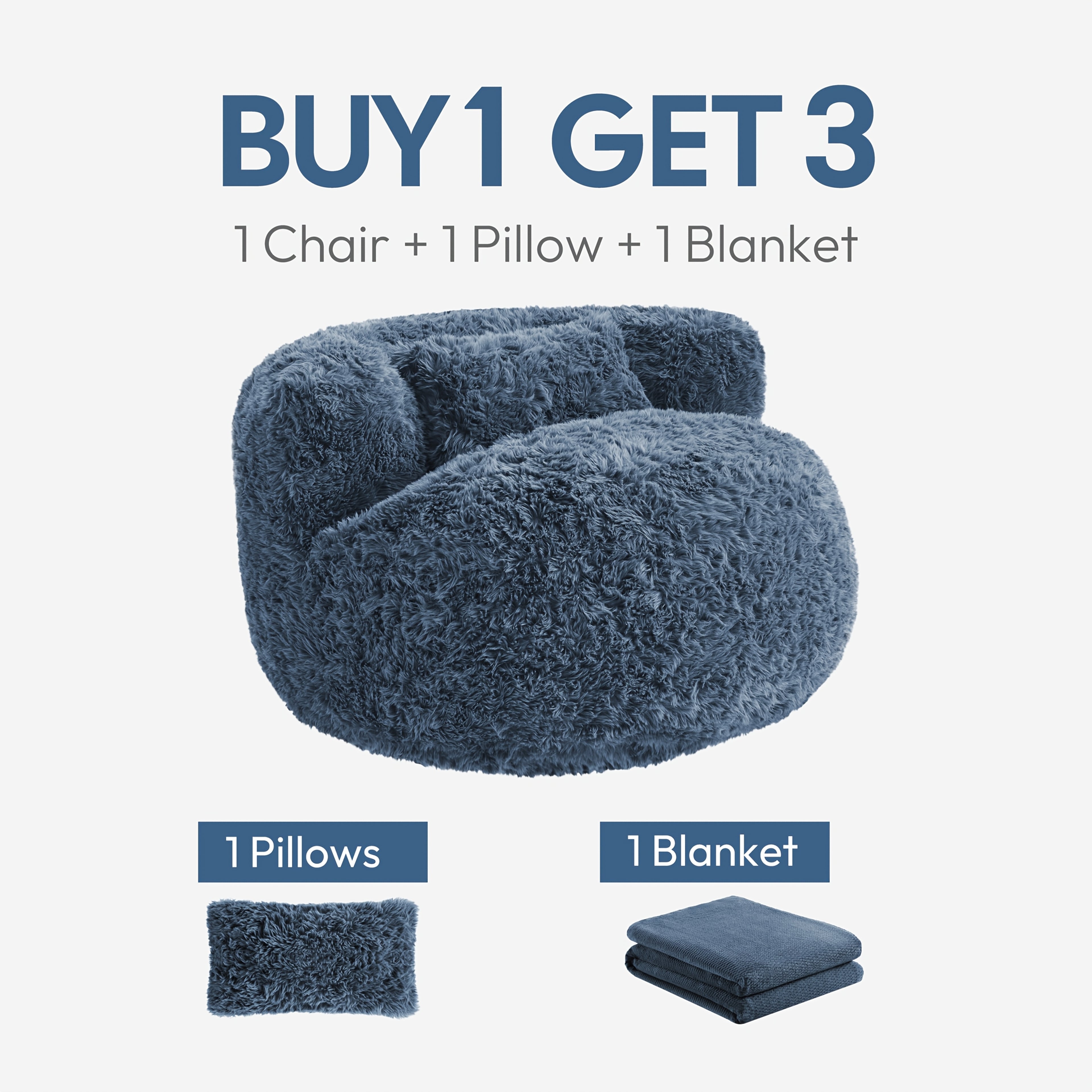 Fluffy Compression Sofa, Bean Sofa Small Space Saving Chair Sofa, Portable Lounger for Living Room, Guest Bed, Dorm Room | Gift Idea