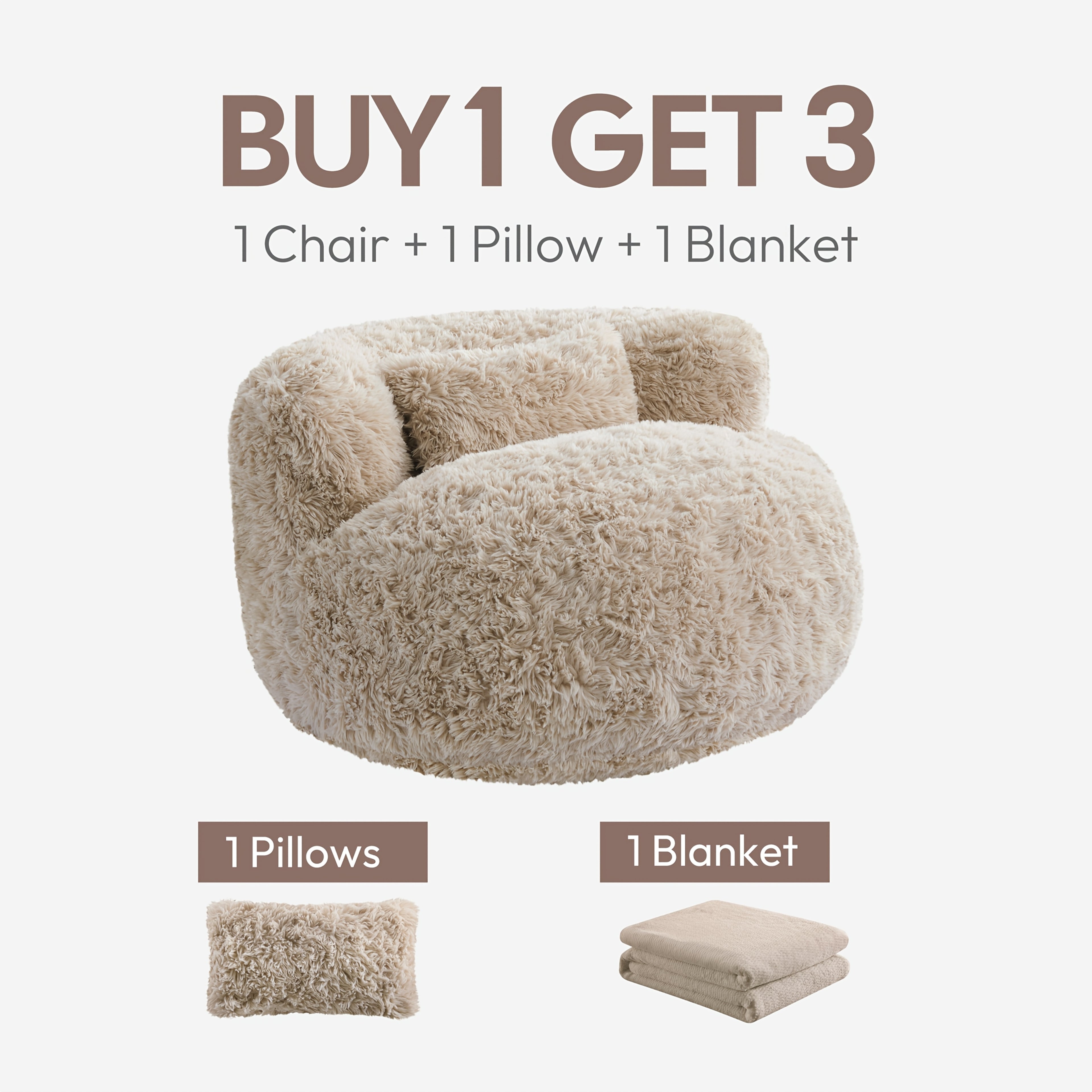 Fluffy Compression Sofa, Bean Sofa Small Space Saving Chair Sofa, Portable Lounger for Living Room, Guest Bed, Dorm Room | Gift Idea