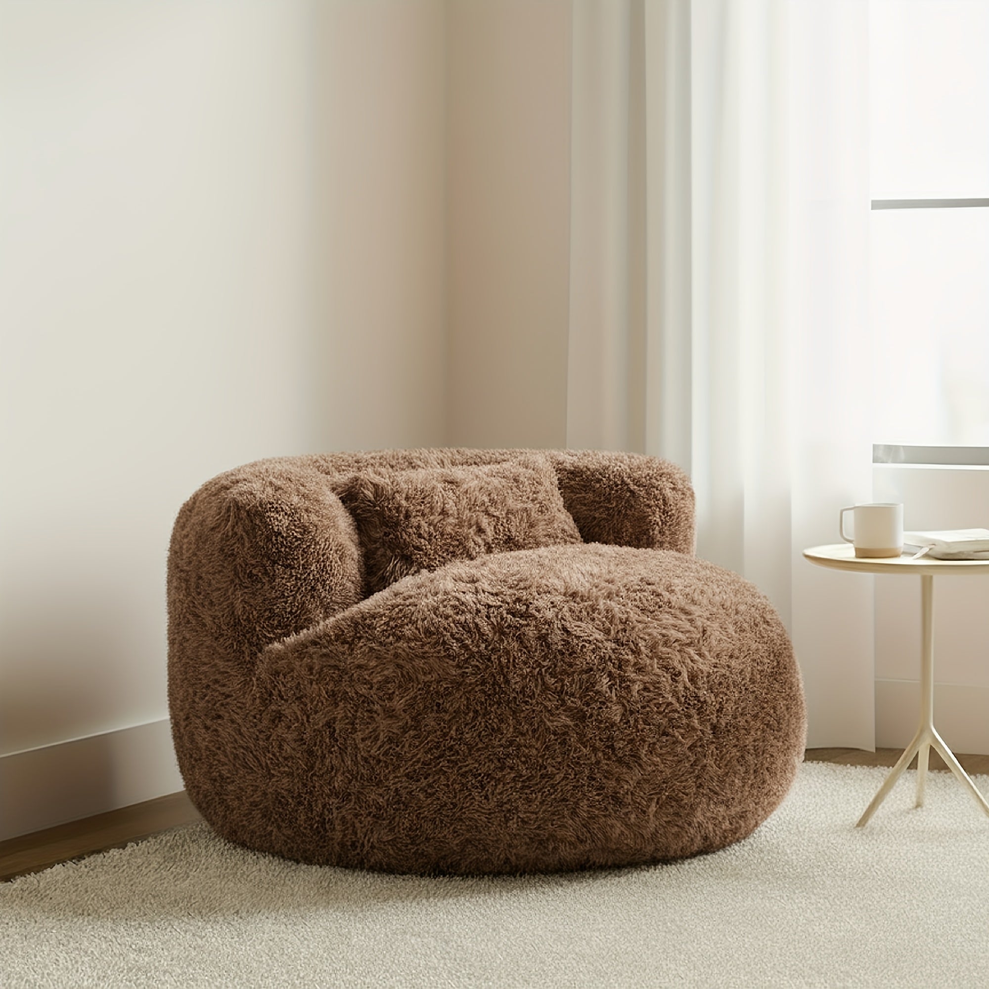 Fluffy Compression Sofa, Bean Sofa Small Space Saving Chair Sofa, Portable Lounger for Living Room, Guest Bed, Dorm Room | Gift Idea