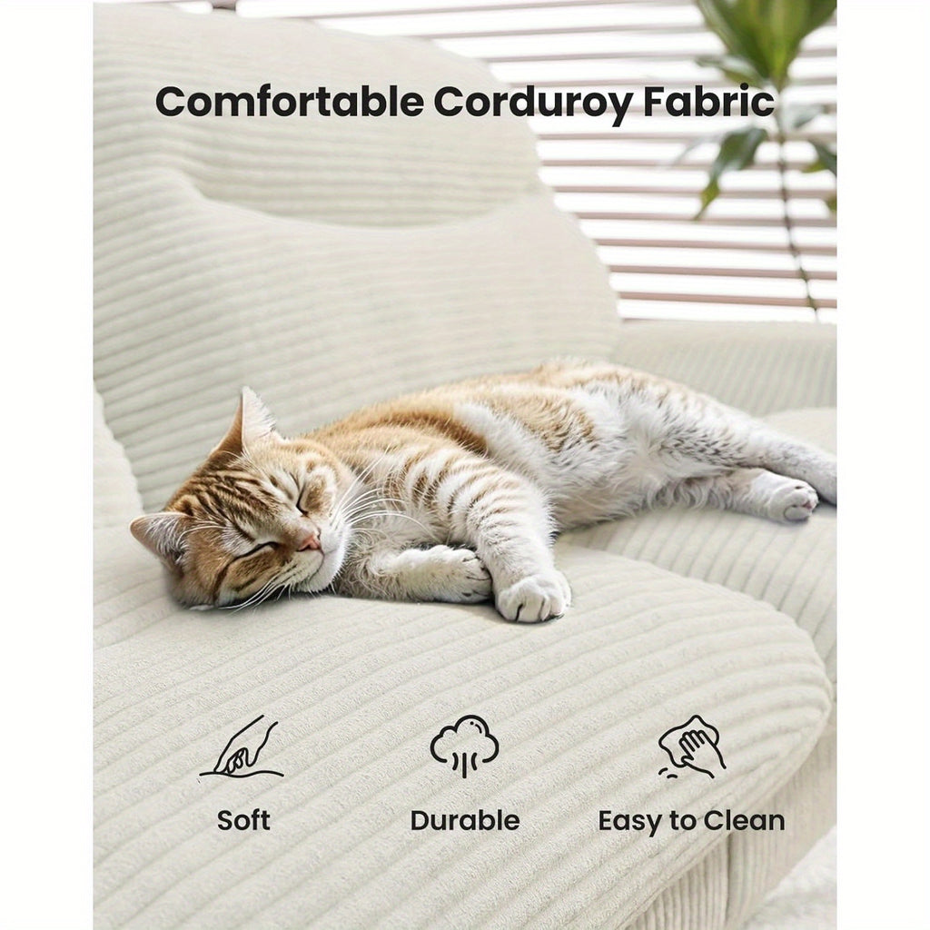 66-75Inch Futon Sofa Bed with Adjustable Backrest Armrests, Convertible Futon Sofa Couch for Small Spaces, Living Room Or Office, Corduroy Futons Sofas Bed Christmas Gift Decoration Sofa