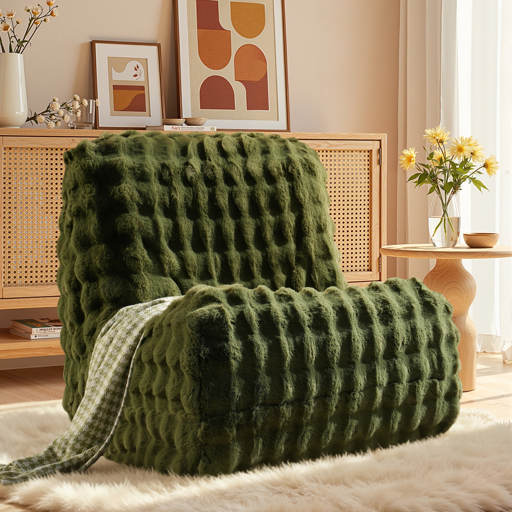 Foldable Single-Seater Sofa Chair Suitable for Adults & Teens - Foam Cushion Floor Lounger with Soft Plush Fabric, Space-Saving Foldable, Easy Setup Bedside Chair for Small Spaces, Gaming, Reading, -Friendly Lounger