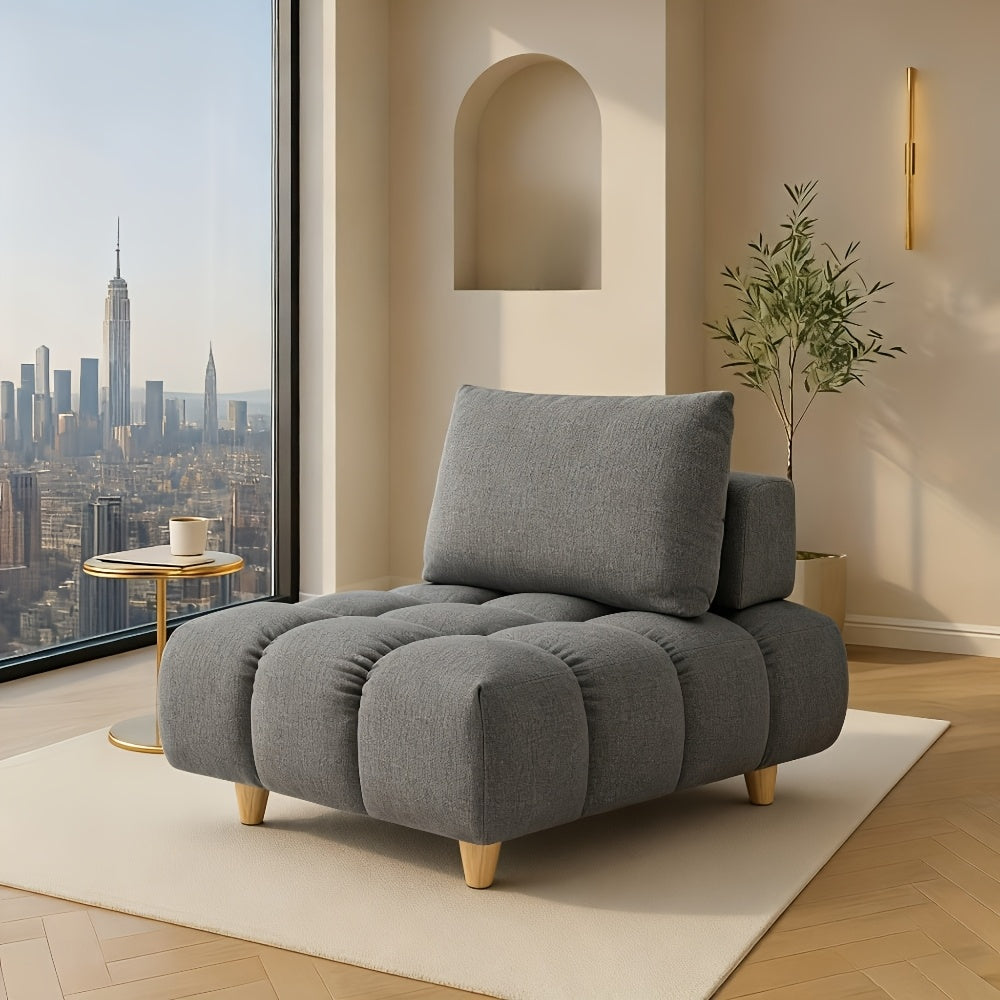30 inches long Teddy Sofa Fabric | Spacious and Comfortable Seat, Classic Style, Hardwood Frame, Artificial Board, Yellow Fabric, for Apartment, Office, Living Room - JVFUN