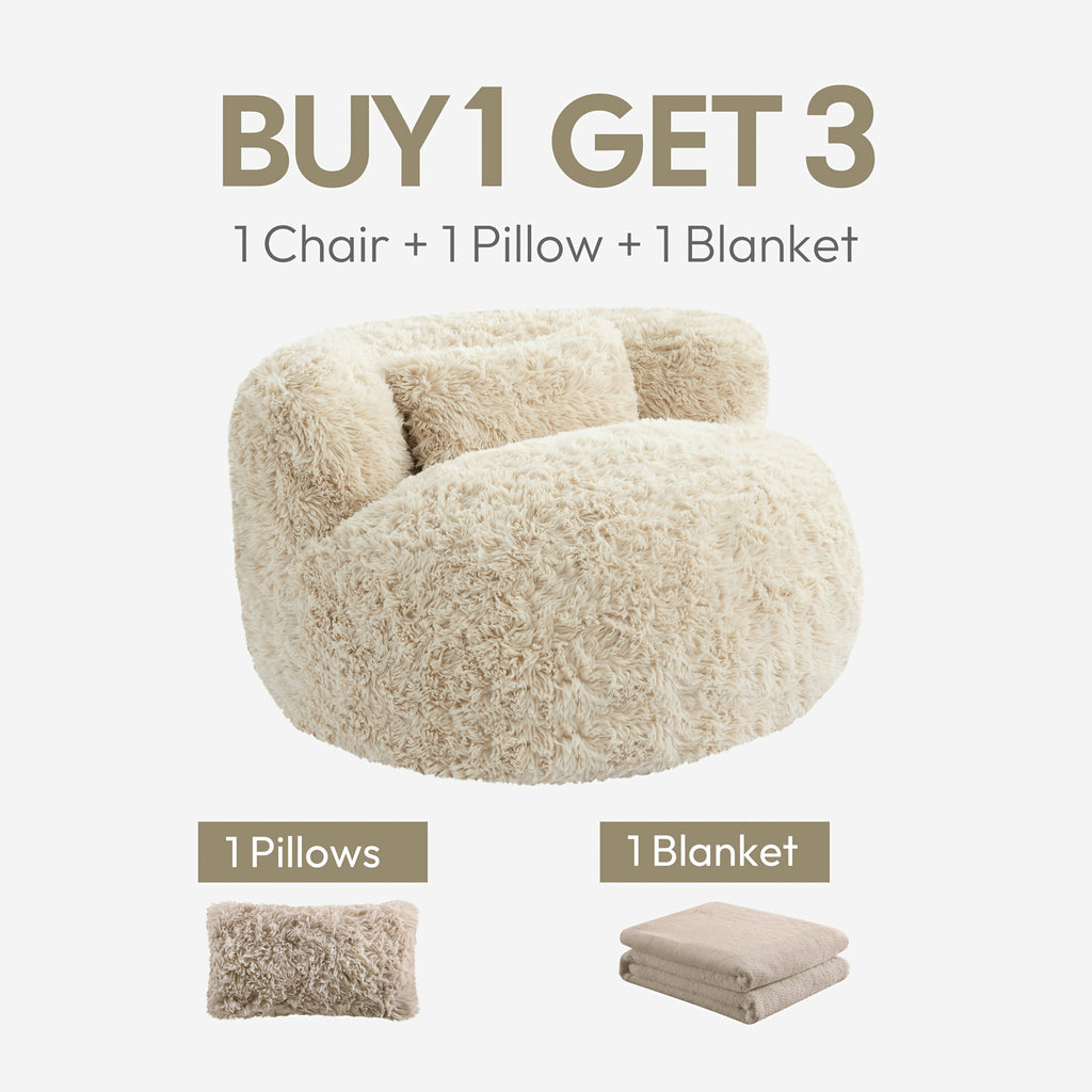 Fluffy Compression Sofa, Bean Sofa Small Space Saving Chair Sofa, Portable Lounger for Living Room, Guest Bed, Dorm Room | Gift Idea