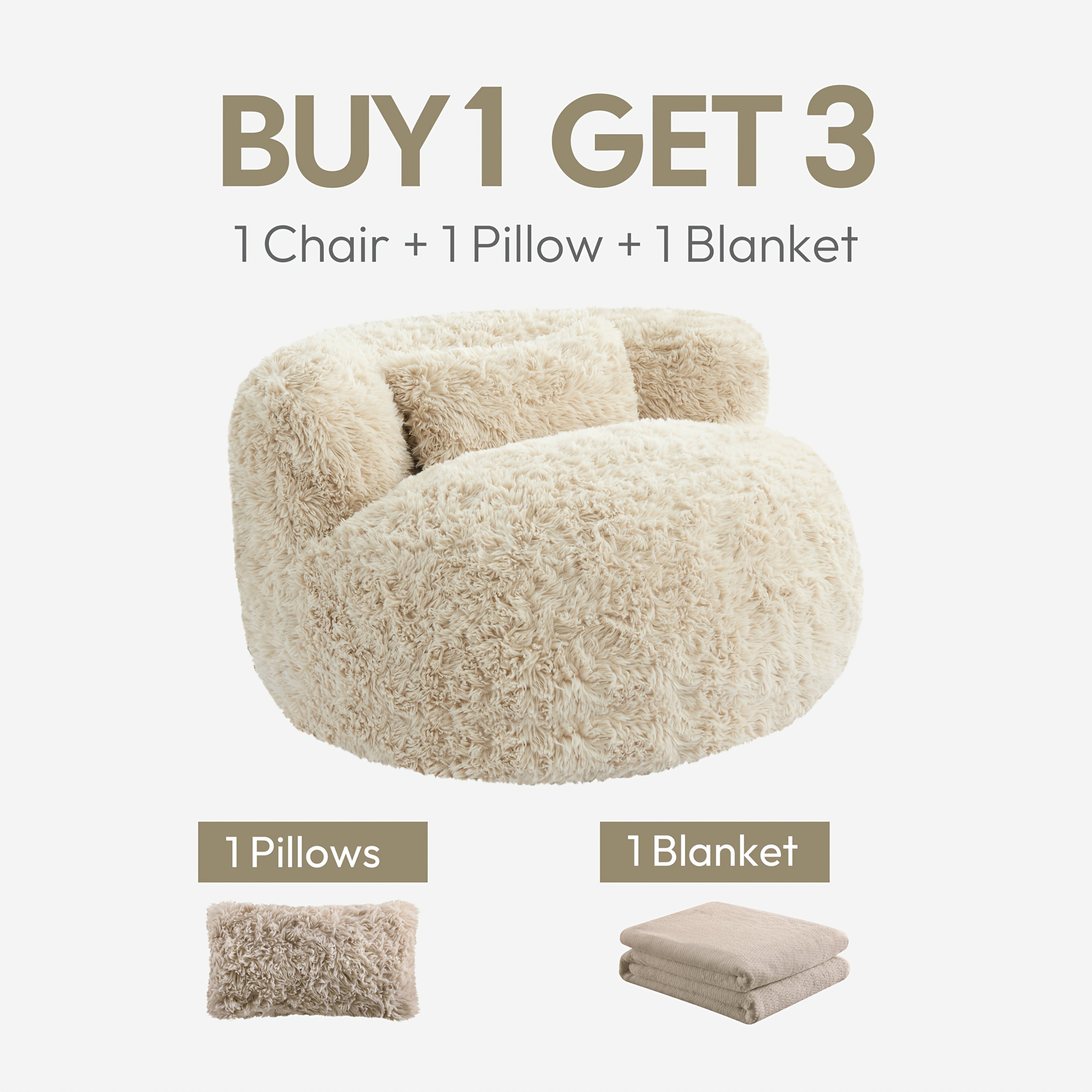 Fluffy Compression Sofa, Bean Sofa Small Space Saving Chair Sofa, Portable Lounger for Living Room, Guest Bed, Dorm Room | Gift Idea