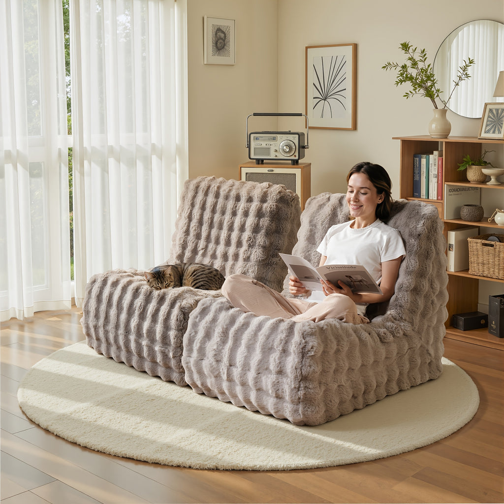 Foldable Single-Seater Sofa Chair Suitable for Adults & Teens - Foam Cushion Floor Lounger with Soft Plush Fabric, Space-Saving Foldable, Easy Setup Bedside Chair for Small Spaces, Gaming, Reading, -Friendly Lounger